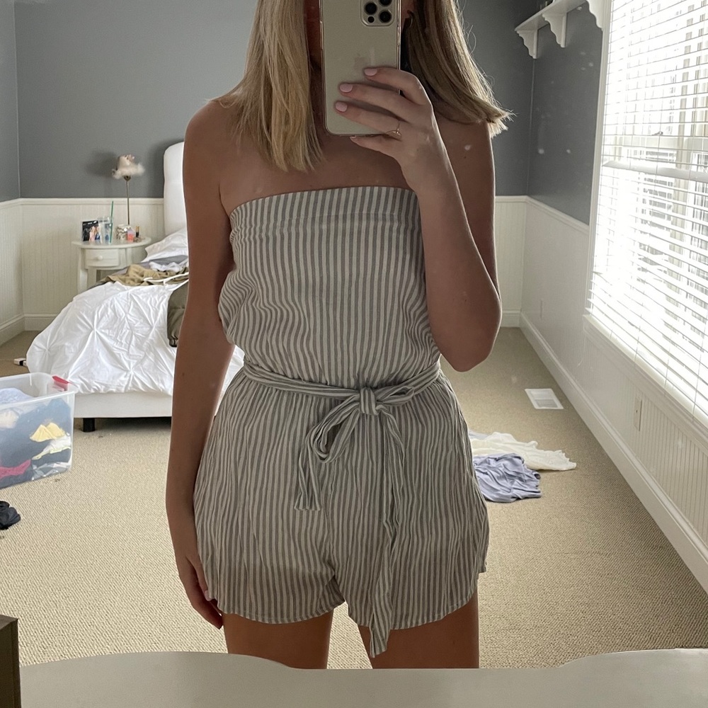 Revolve strapless romper